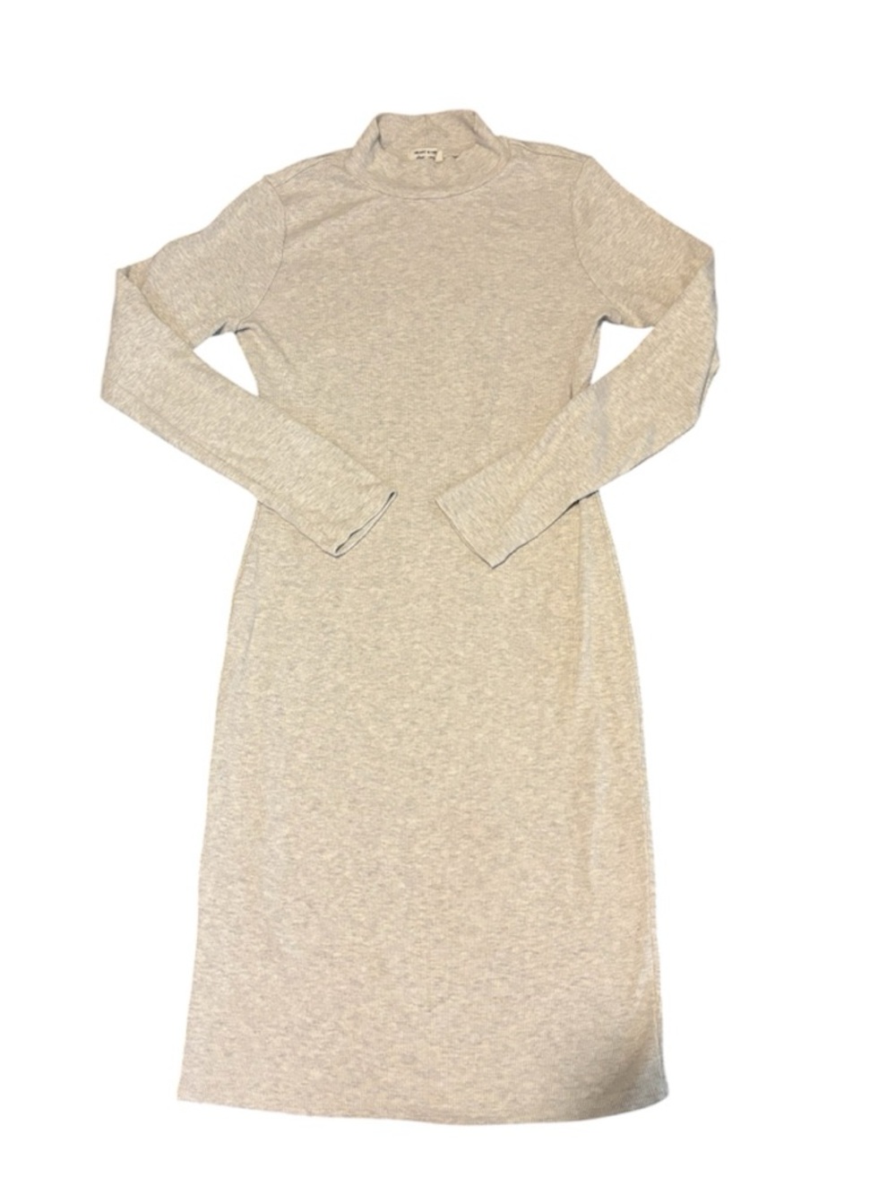 Heart Hips Long Sleeve Mock Neck Dress in Light Heather